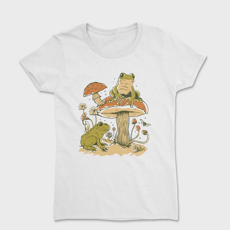 Mushrooms Frogs Nature, Tricou Femei