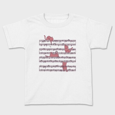 Music Sheet Cats, Tricou Copii