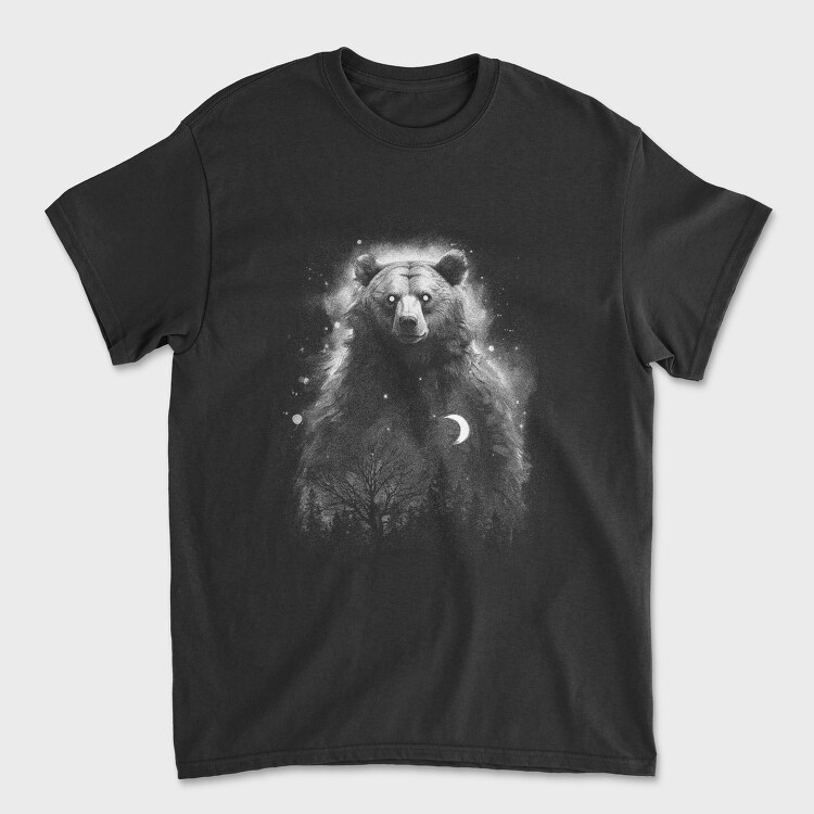 Mystic Bear Monochrome, Tricou Barbati (Unisex)