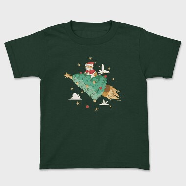 Santa Cat Christmas Tree, Tricou Copii