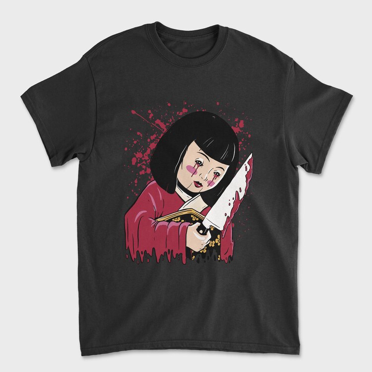 Scary Japanese Doll, Tricou Barbati (Unisex)