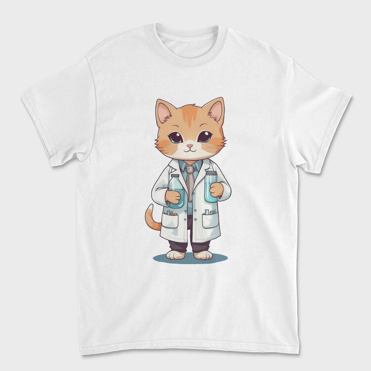 Scientist Cat, Tricou Barbati (Unisex)