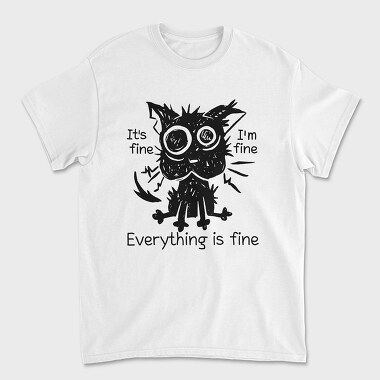 Shaggy Cat Everything Is Fine, Tricou Barbati (Unisex)