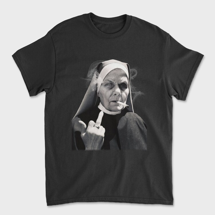 Nun Middle Finger, Tricou Barbati (Unisex)