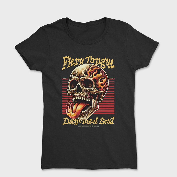 Skeleton Fiery Tongle, Tricou Femei