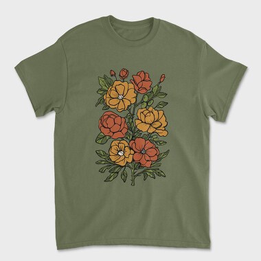 Orange Flowers, Tricou Barbati (Unisex)