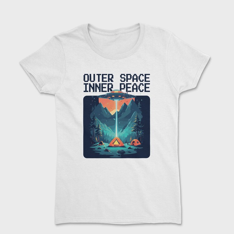 Outer Space Inner Peace Camping, Tricou Femei