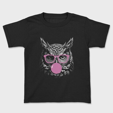 Owl Monochrome Bubblegum, Tricou Copii