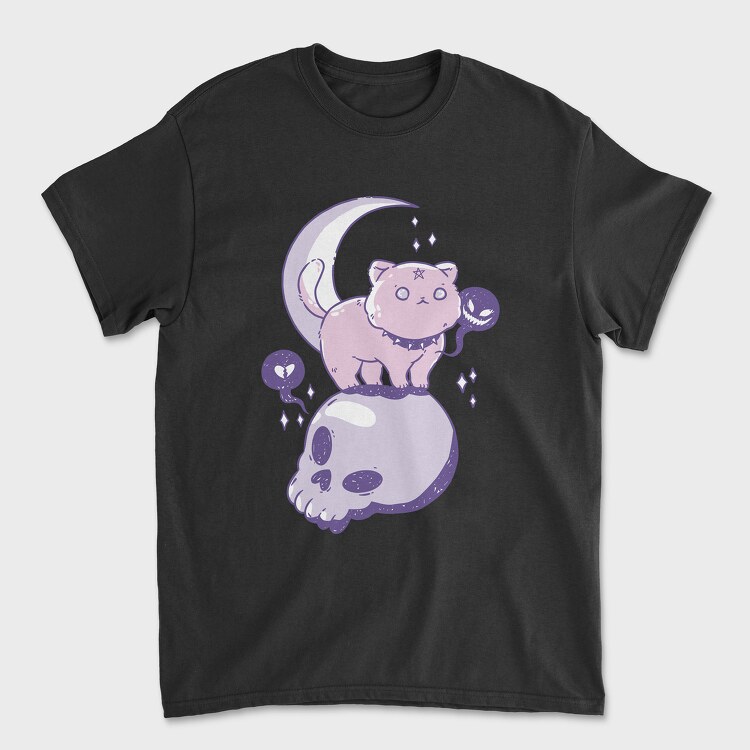 Pastel Goth Cat Skull, Tricou Barbati (Unisex)