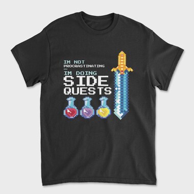 Pixel Side Quests, Tricou Barbati (Unisex)