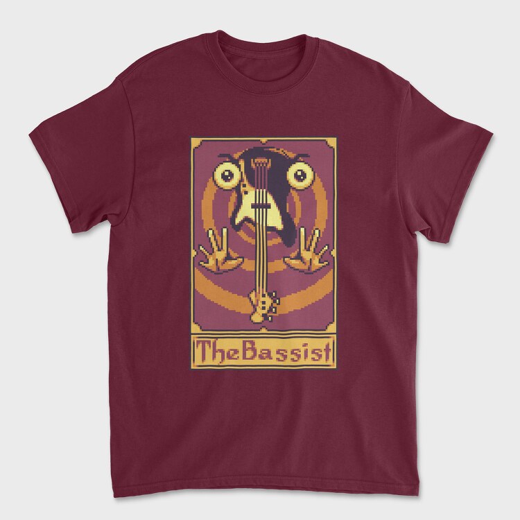 Pixelart Tarot Card the Bassist, Tricou Barbati (Unisex)