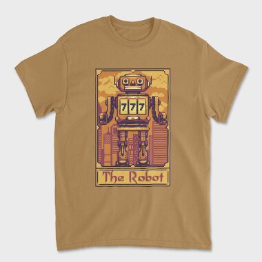 Pixelart Tarot Card the Robot, Tricou Barbati (Unisex)