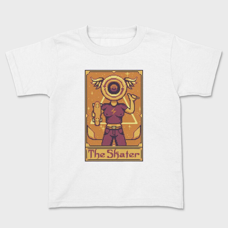 Pixelart Tarot Card the Skater, Tricou Copii