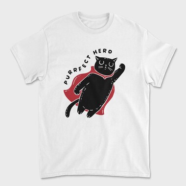 Purrfect Hero, Tricou Barbati (Unisex)