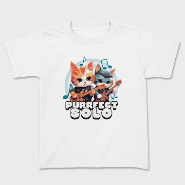 Purrfect Solo Cats Guitar, Tricou Copii