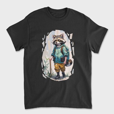 Raccoon Hiking, Tricou Barbati (Unisex)