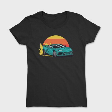 Racecar Retro Sunset, Tricou Femei