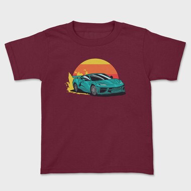 Racecar Retro Sunset, Tricou Copii