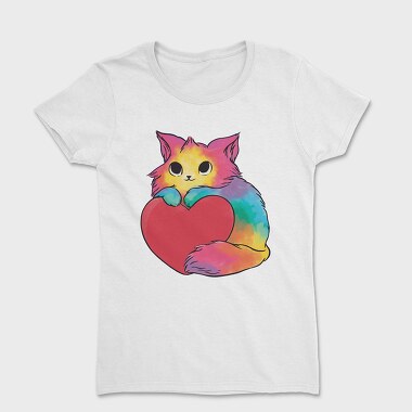 Rainbow Cat Heart, Tricou Femei