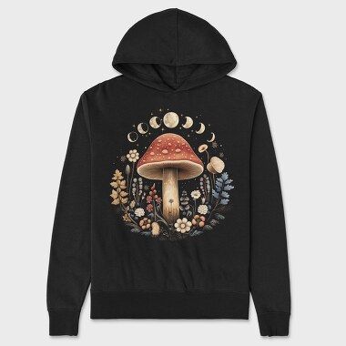 Mushroom Moon Flowers, Hanorac Oversize Barbati (Unisex)