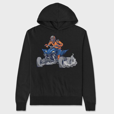 Quad Bike Illustration, Hanorac Oversize Barbati (Unisex)