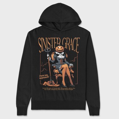 Sinister Grace Pumpkin Creepy, Hanorac Oversize Barbati (Unisex)