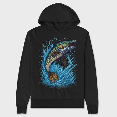 Pike Fish Jump, Hanorac Oversize Barbati (Unisex)