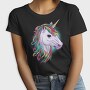 Unicorn Head Color, Tricou Femei