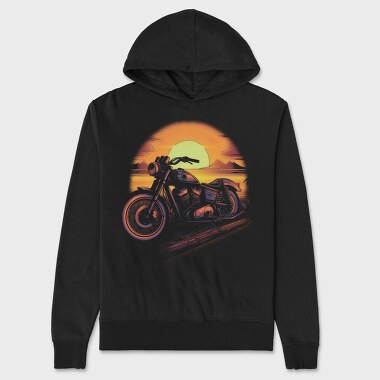 Motorcycle Sunset, Hanorac Oversize Barbati (Unisex)