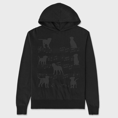 Music Staff Dogs, Hanorac Oversize Barbati (Unisex)