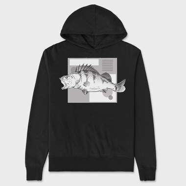 River Perch Sketch, Hanorac Oversize Barbati (Unisex)