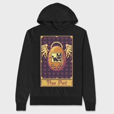 Pixelart Tarot Card the Pet, Hanorac Oversize Barbati (Unisex)