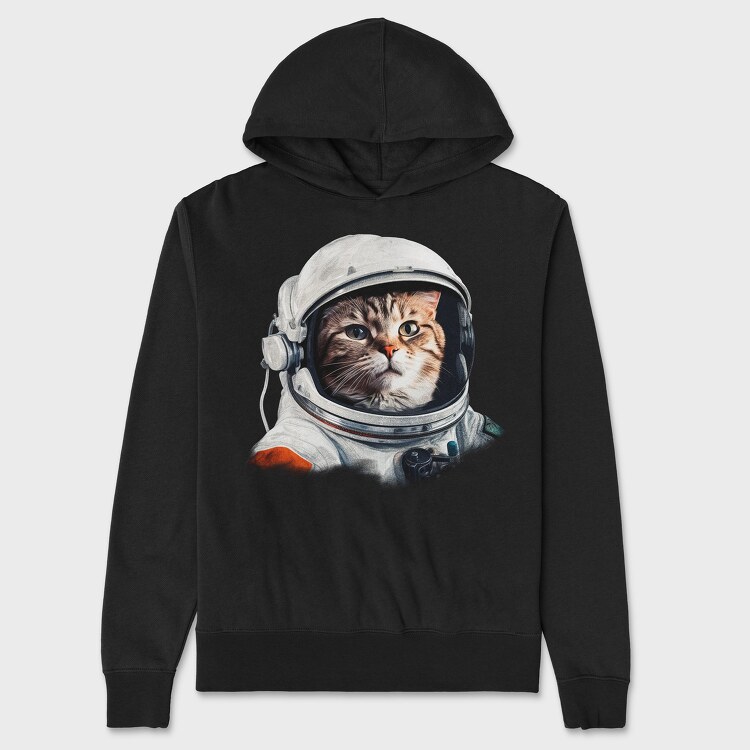 Realistic Astronaut Cat, Hanorac Oversize Barbati (Unisex)