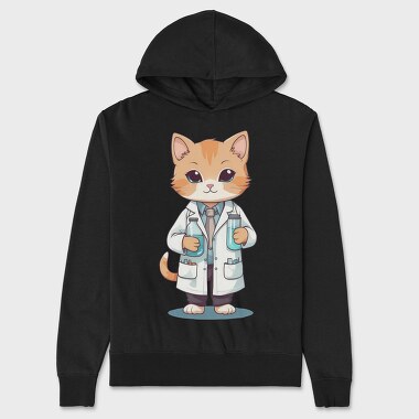 Scientist Cat, Hanorac Oversize Barbati (Unisex)