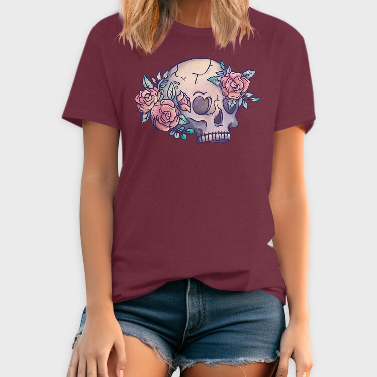 Tattoo Skull Flowers, Tricou Barbati (Unisex)