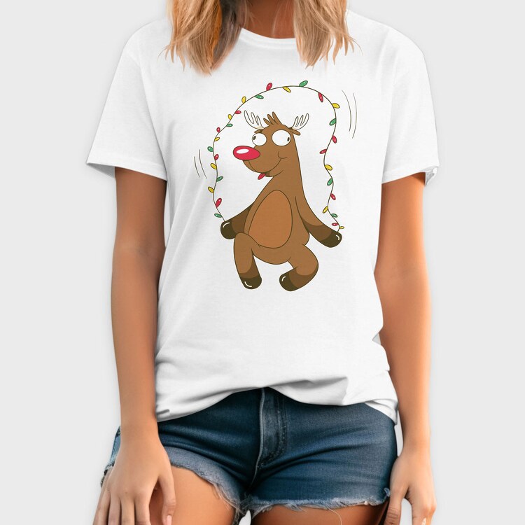 Reindeer Christmas Lights, Tricou Barbati (Unisex)