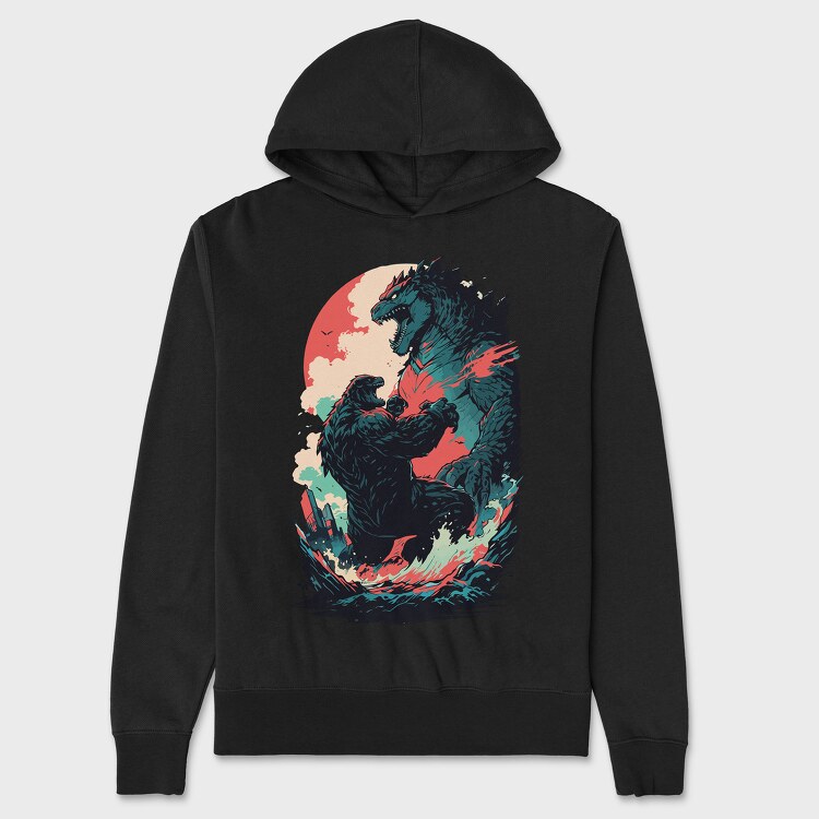 Godzilla Fight, Hanorac Oversize Barbati (Unisex)