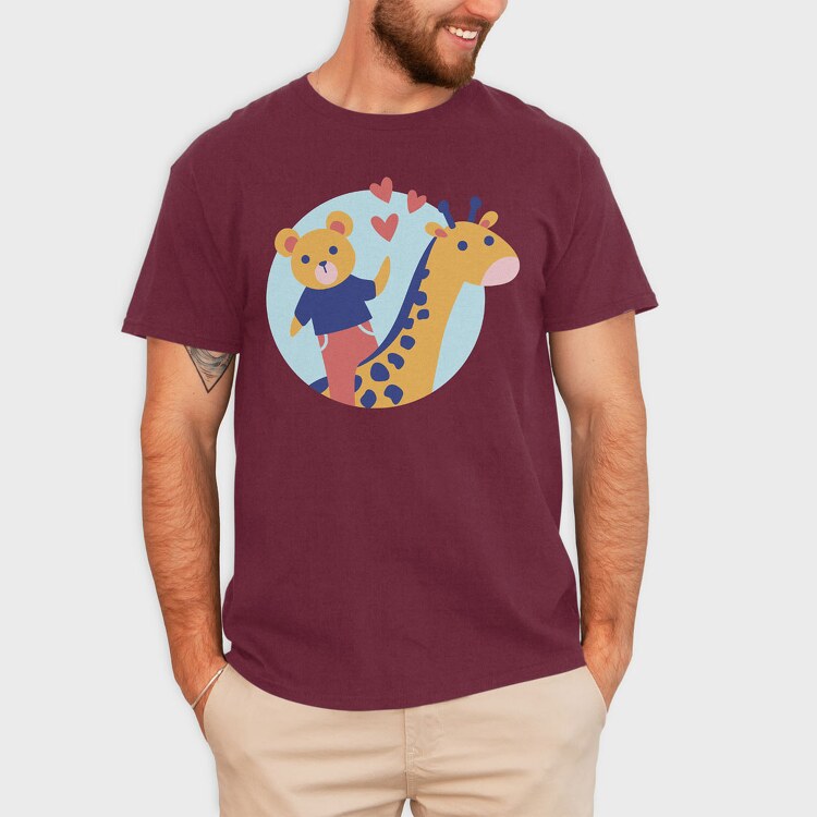 Animals Cartoon, Tricou Barbati (Unisex)