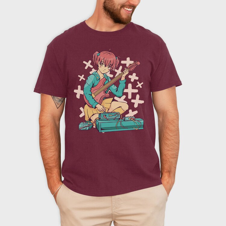 Guitar Pedals Anime, Tricou Barbati (Unisex)