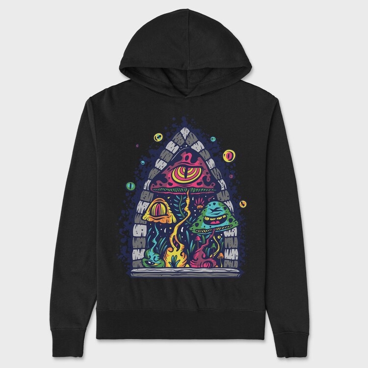Trippy Shrooms, Hanorac Oversize Barbati (Unisex)