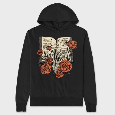 Skeleton Hand Book, Hanorac Oversize Barbati (Unisex)