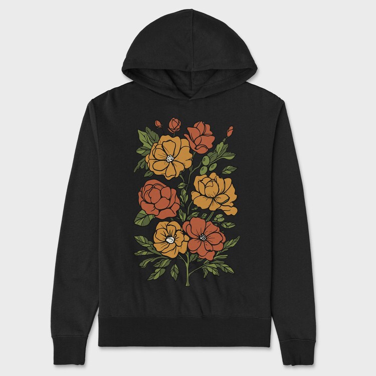 Orange Flowers, Hanorac Oversize Barbati (Unisex)