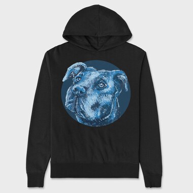 Portrait Pitbull, Hanorac Oversize Barbati (Unisex)