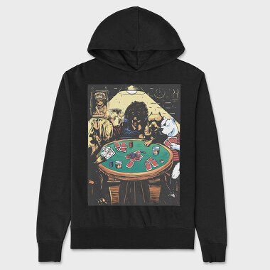 Poker Dogs, Hanorac Oversize Barbati (Unisex)