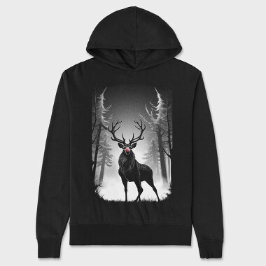 Reindeer Monochochrome Christmas, Hanorac Oversize Barbati (Unisex)