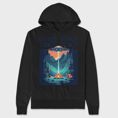 Outer Space Inner Peace Camping, Hanorac Oversize Barbati (Unisex)