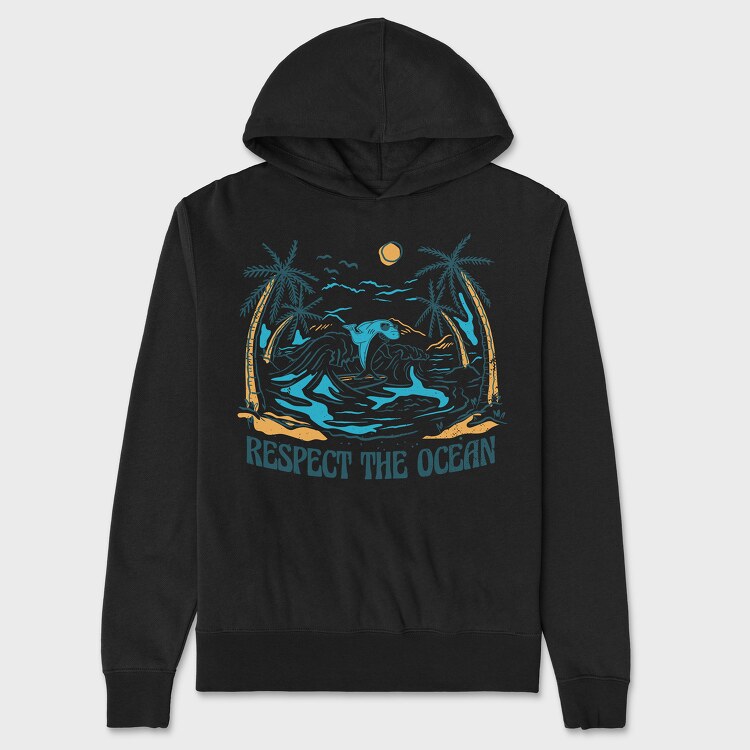 Respect the Ocean, Hanorac Oversize Barbati (Unisex)