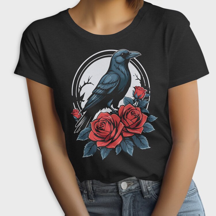 Crow and Roses, Tricou Femei
