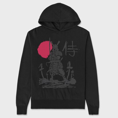 Samurai Silhouette Sun, Hanorac Oversize Barbati (Unisex)