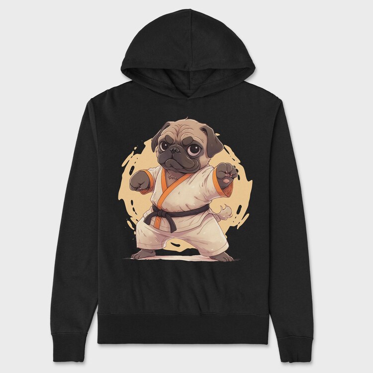 Pug Karate, Hanorac Oversize Barbati (Unisex)